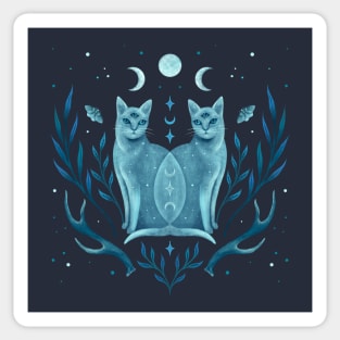 Symmetrical Two Cats Sticker